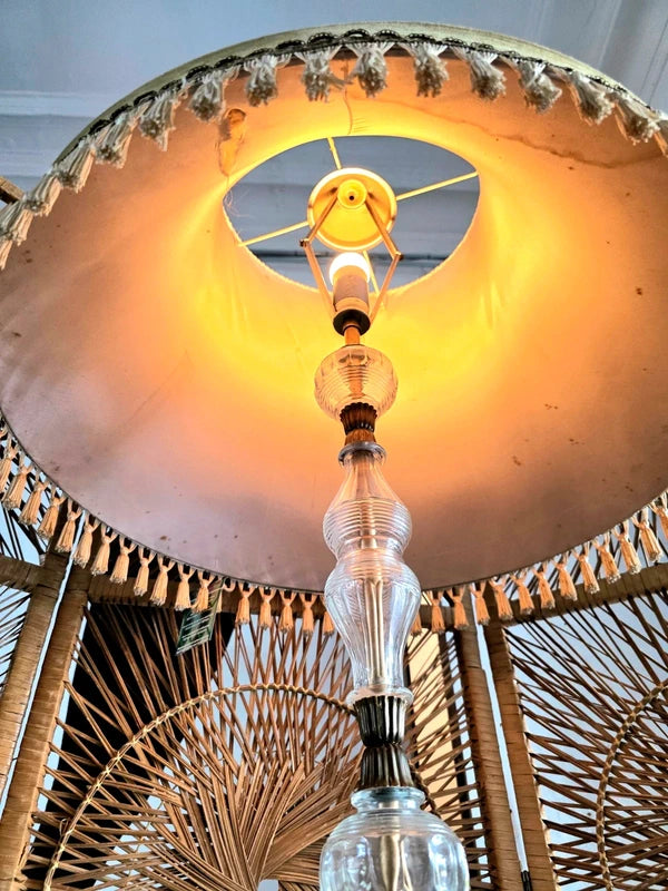 Antique French Glass Stem Floor Lamp