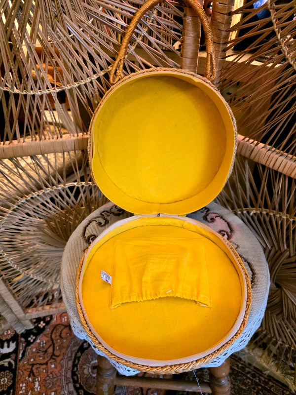 Vintage Round Rattan Hand Bag