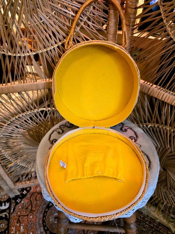 Vintage Round Rattan Hand Bag