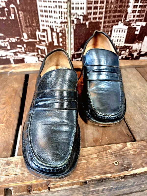 Vintage Leather 80s Slip On Shoes