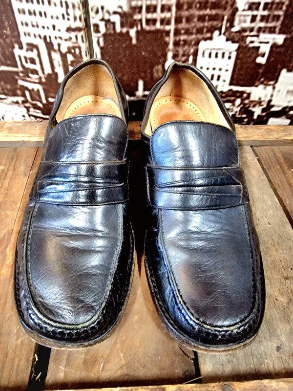 Vintage Leather 80s Slip On Shoes