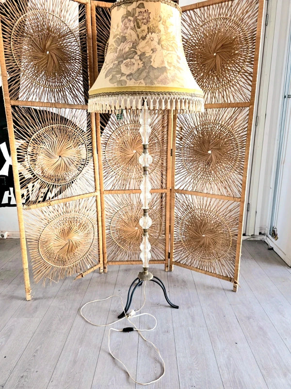 Antique French Glass Stem Floor Lamp