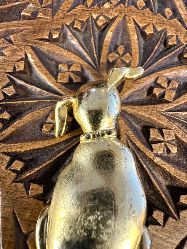 Vintage Goldtone Dog Brooch