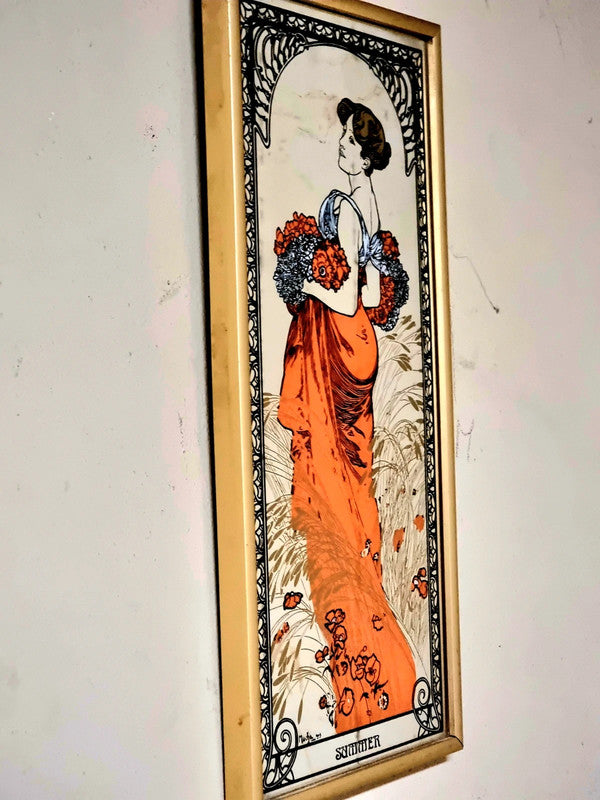 Mucha Summer Colored Mirror Print