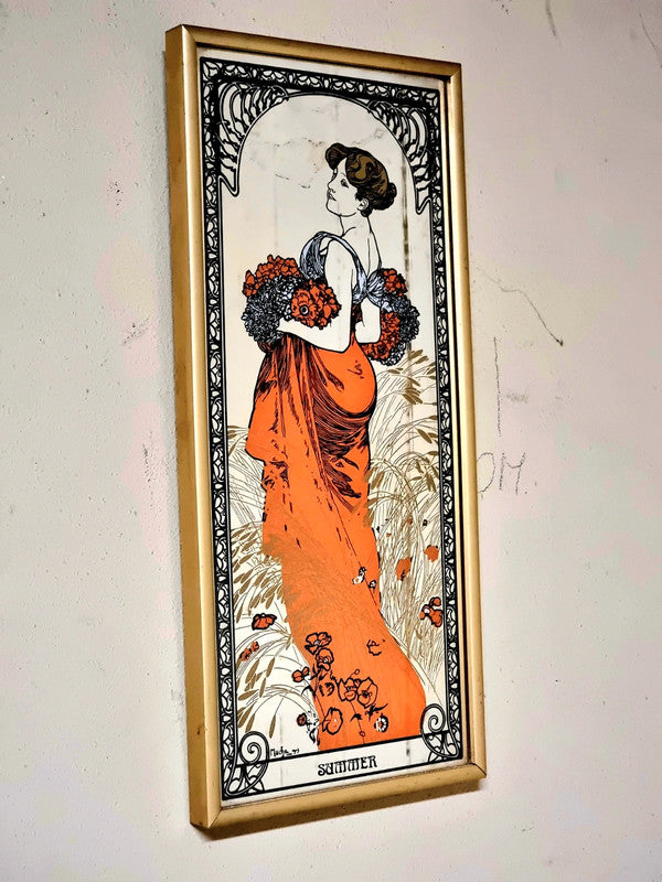 Mucha Summer Colored Mirror Print