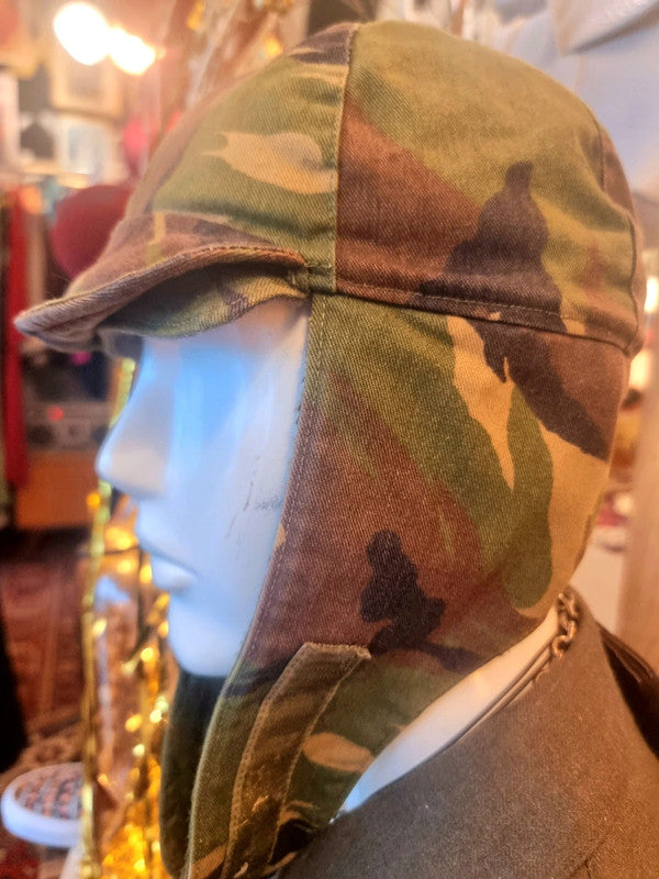 Vintage Kloot Meijburg KL Dutch Army Camo Cold Weather Cap Field Hat