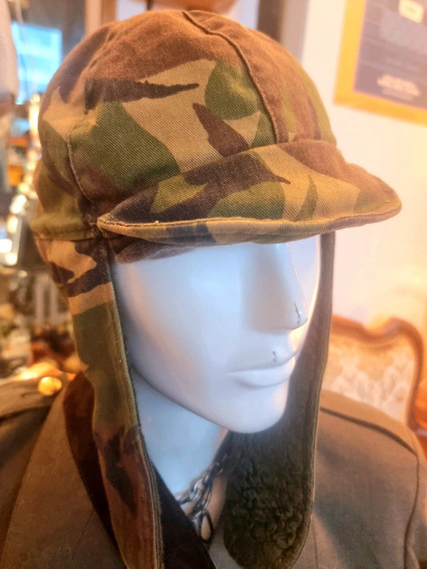 Vintage Kloot Meijburg KL Dutch Army Camo Cold Weather Cap Field Hat