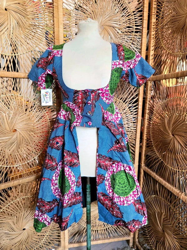 Brand New Yatva Made In Africa Ankara Cotton Print Cutout Top Waistcoat