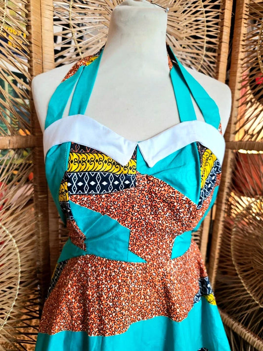 Brand New Yatva M.I.A Vintage 1950's Inspired Vlisco Print Dress