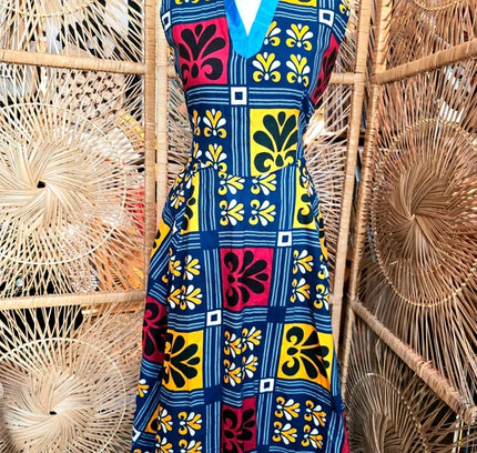 Brand New Vlisco Ankara Patchwork Print Dress