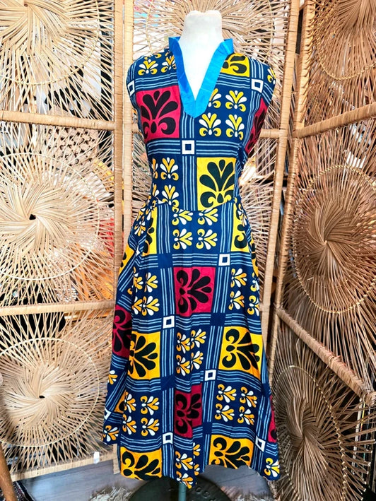 Brand New Vlisco Ankara Patchwork Print Dress