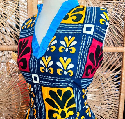 Brand New Vlisco Ankara Patchwork Print Dress