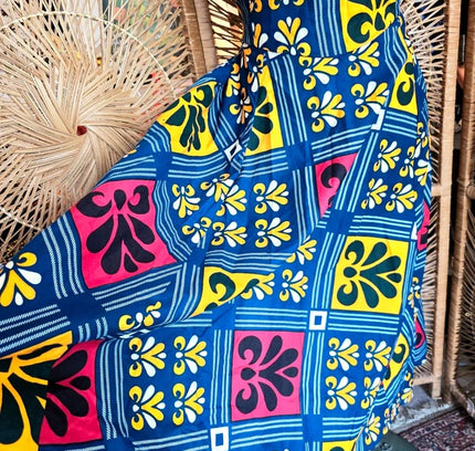 Brand New Vlisco Ankara Patchwork Print Dress