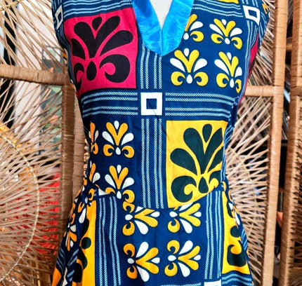 Brand New Vlisco Ankara Patchwork Print Dress