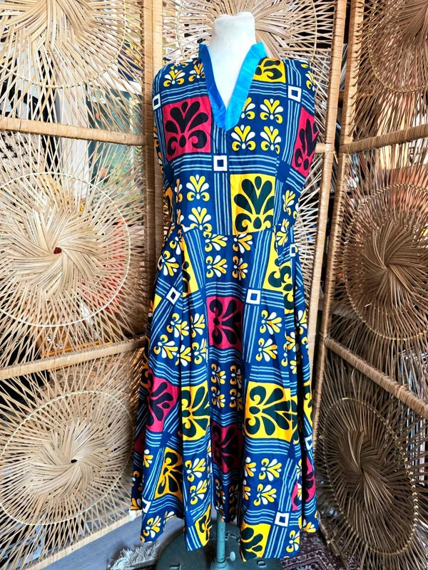 Brand New Vlisco Ankara Patchwork Print Dress
