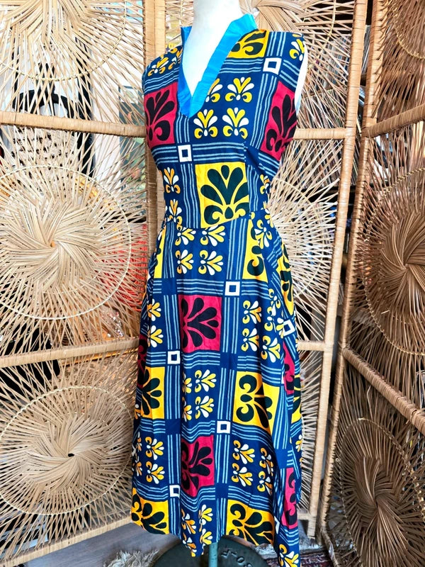 Brand New Vlisco Ankara Patchwork Print Dress