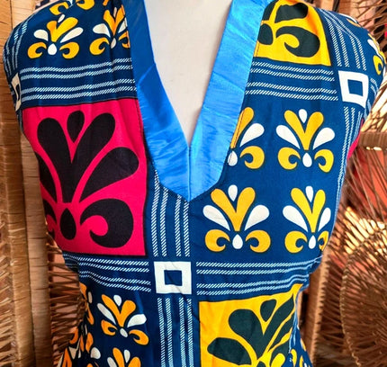 Brand New Vlisco Ankara Patchwork Print Dress