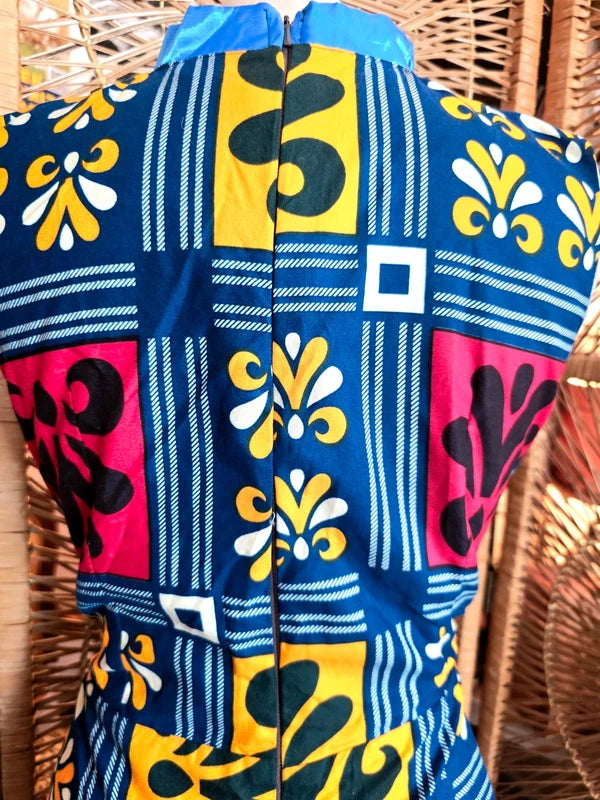 Brand New Vlisco Ankara Patchwork Print Dress