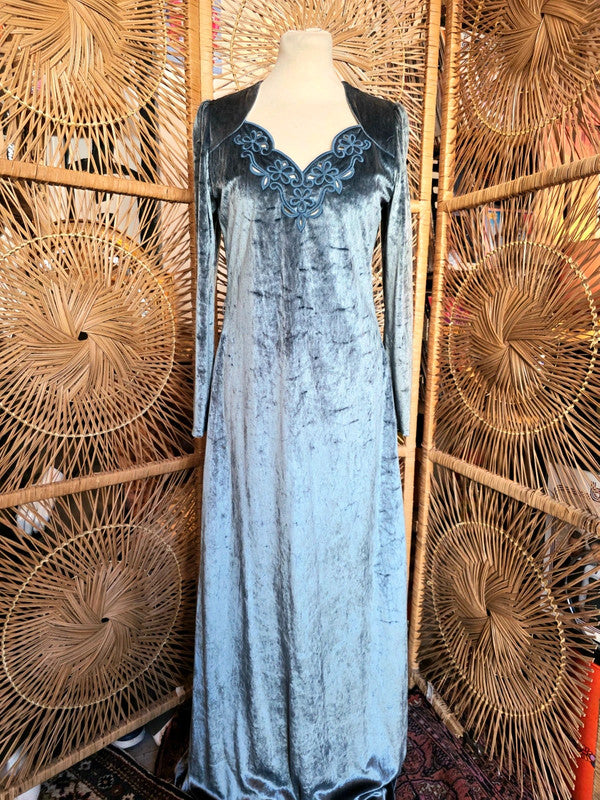 Vintage 70s /80s Vera Mont Velvet Style Maxi Dress