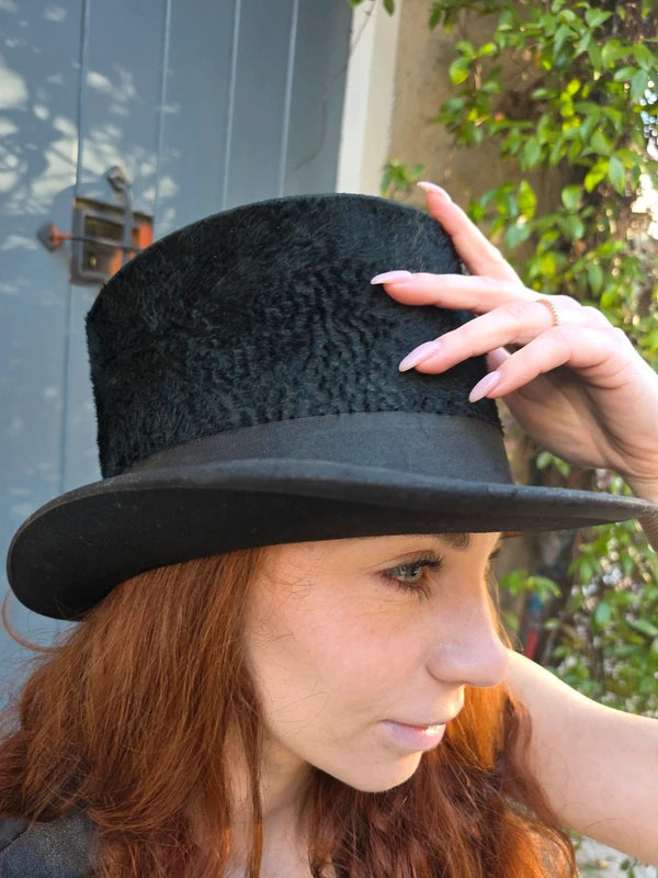 Antique Victorian Felt Top Hat