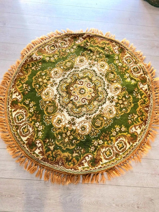 Vintage Round Persian/Oriental Wool Tablecloth