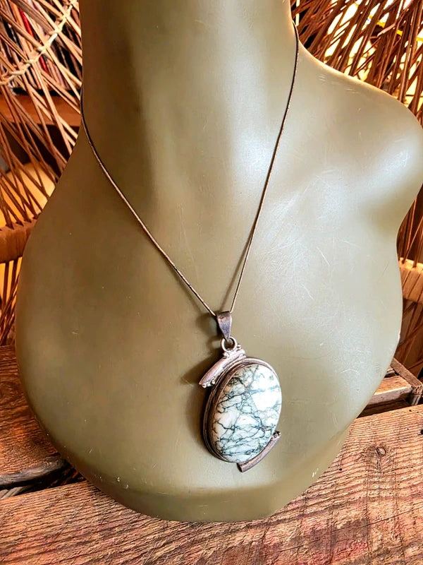 Vintage 70's Tree Agate Necklace