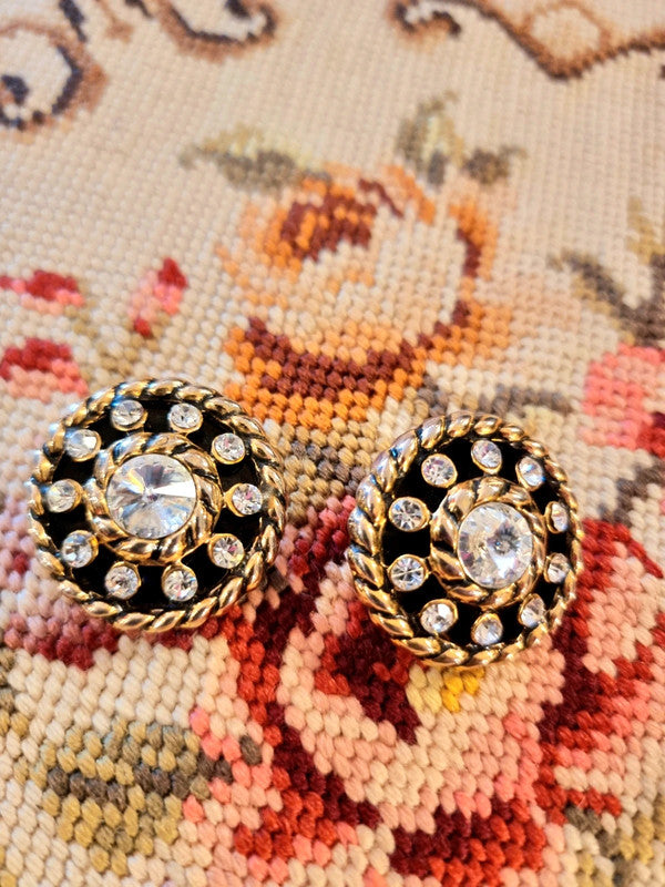 Vintage 80's Circle Clip-On Earrings