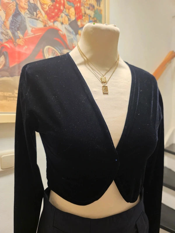 Vintage 80's Lulu Fl'h Velvet Crop Jacket