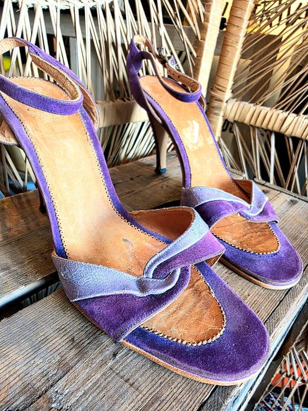 Vintage 70's Sandal Heel Shoes