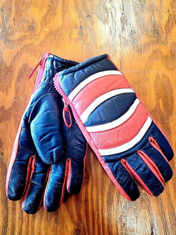 Vintage 80's Leather Ski Gloves