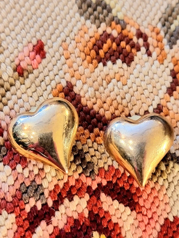 Vintage Heart Clip-On Earrings