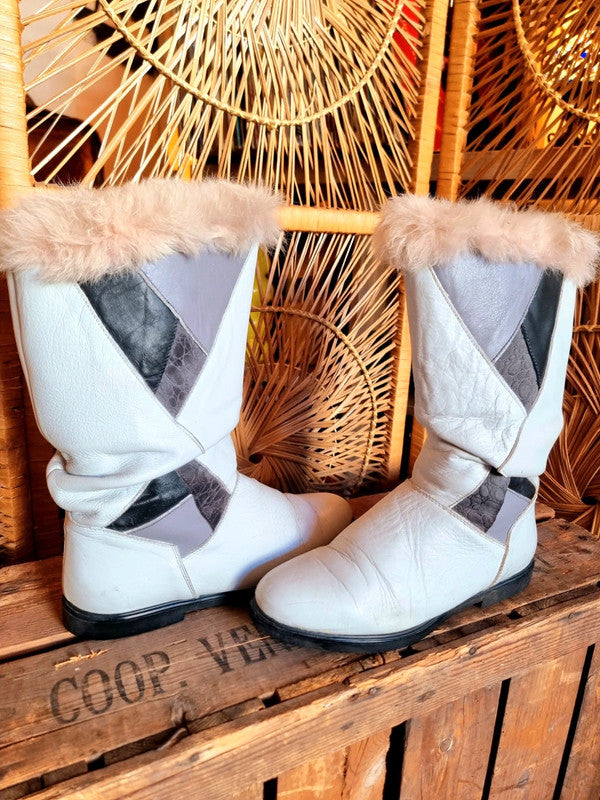 Vintage PURE LANA Shearling 80's Boots