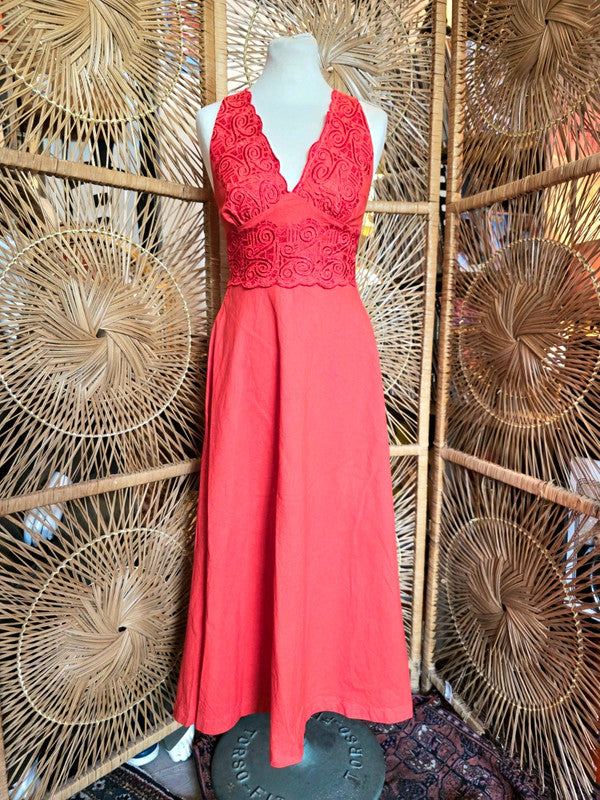 Vintage 80s Auit Maxi Dress