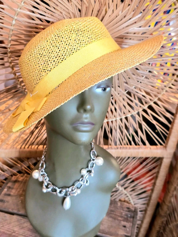 Vintage 60s Straw Sun Hat