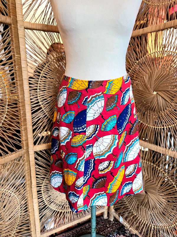 Vintage 80's Umbrella Upcycled Skirt