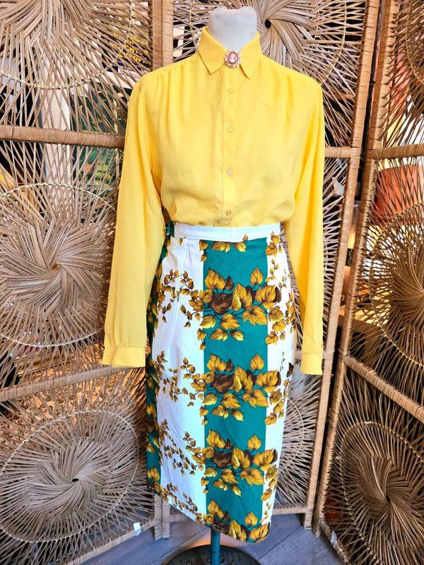 Vintage Customized Pleated Pencil Skirt