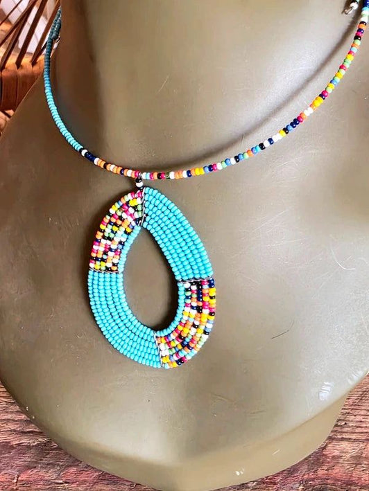 Brand New Beaded Pendant Necklace