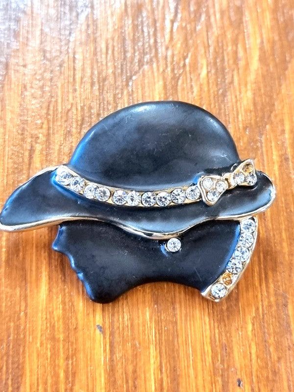 Vintage 80s Ladies Head Brooch