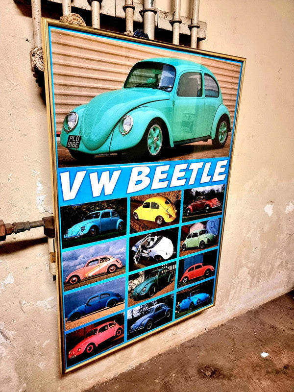 Vintage 90's VW Beetle Frame Poster