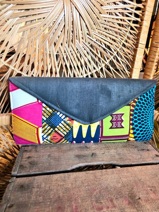 Brand New Upcycled Visco Ankara Clutch Bag