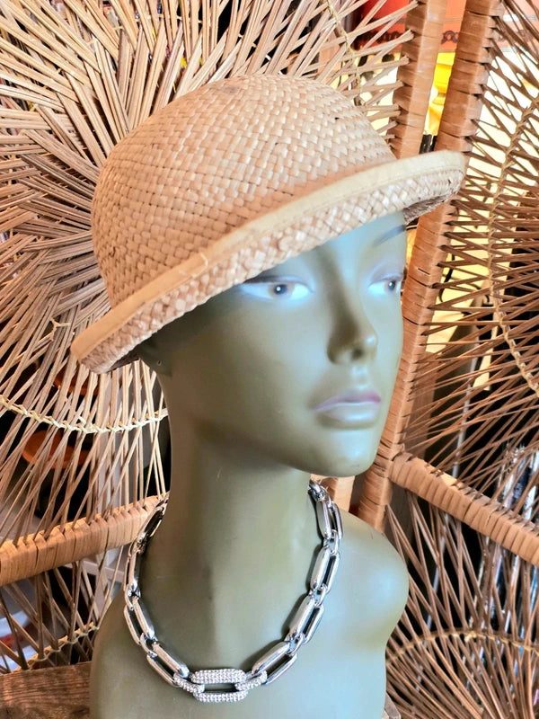 Vintage 60s Straw Cloche Hat