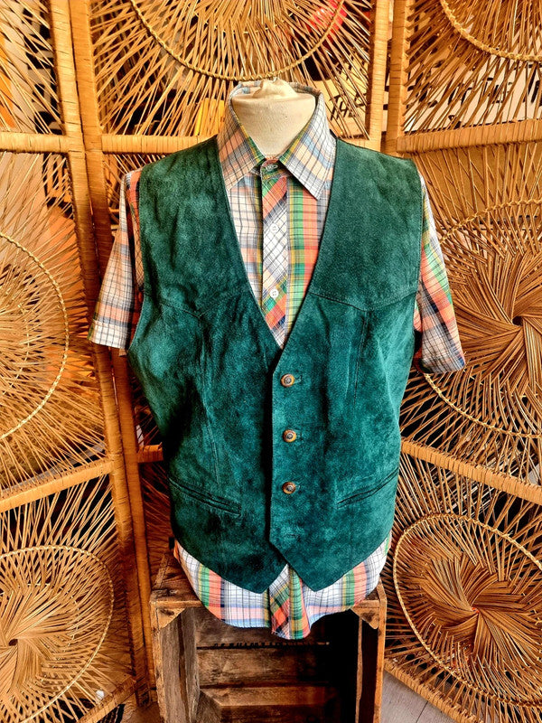 Vintage 80's Leather Waistcoat