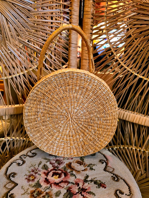 Vintage Round Rattan Hand Bag