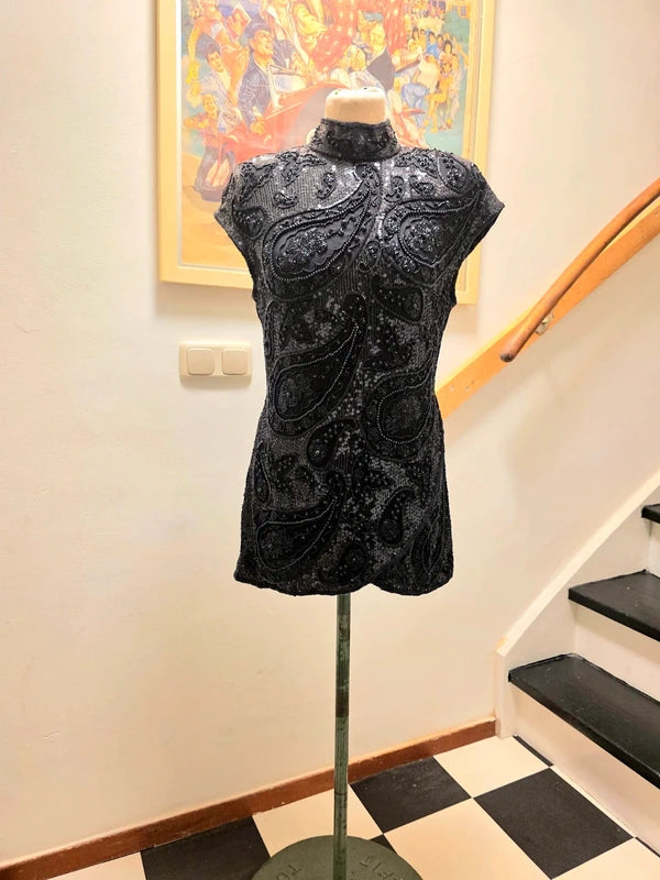 Vintage 80's Scarlet Rage Silk Tunic Dress