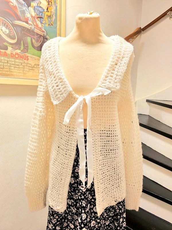 Vintage 70's Handmade Crochet Cardigan