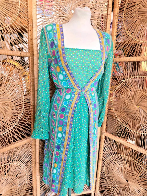 Vintage 70's Faux Wrap Dress