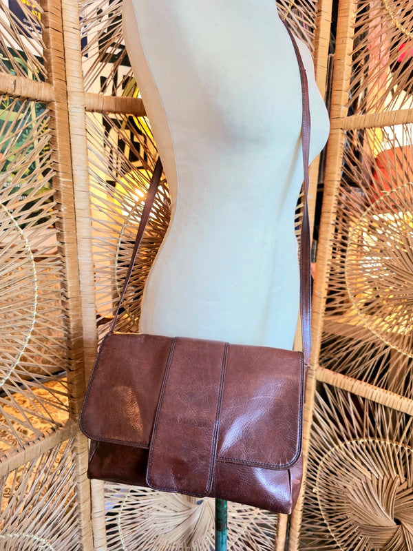 Vintage 80s Leather Shoulder Bag