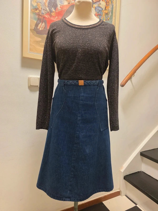 Vintage 80's Newbord Denim Skirt