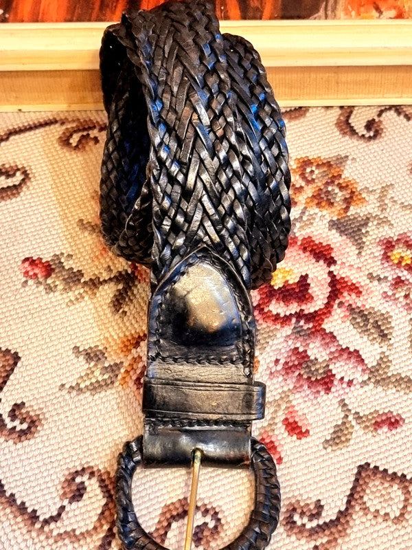 Vintage 80's Braided Leather Belt