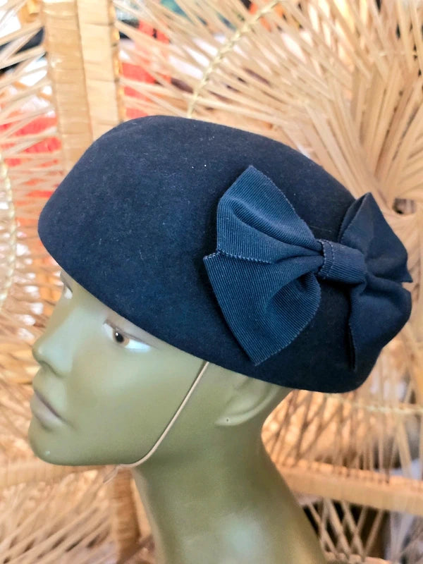 Vintage 50's Herman Wool Pillbox Hat